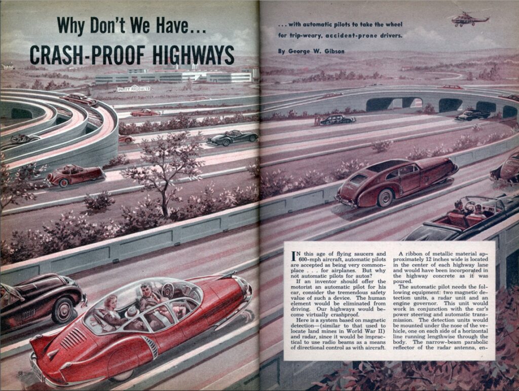 Crash-Proof Highways in: Mechanix Illustrated, Juni 1953, S. 58.